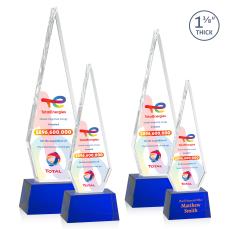 Cullen Full Color on Small Base Blue Crystal Trophy - Crystal Trophies