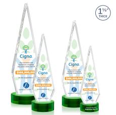Cullen Full Color on Lockwood Base Green Crystal Trophy - Crystal Trophies