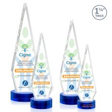 Cullen Full Color on Lockwood Base Blue Crystal Trophy - Crystal Trophies