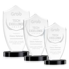 Skylark Shield Black Unique Crystal Trophy - Crystal Trophies