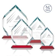 Diamond Diamond Red Polygon Crystal Trophy - Crystal Trophies