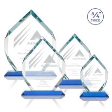 Diamond Diamond Sky Blue Polygon Crystal Trophy - Crystal Trophies