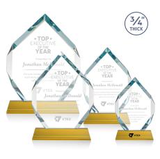 Diamond Diamond on Helton Amber Polygon Crystal Trophy - Crystal Trophies