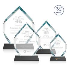 Diamond Diamond on Helton Black Polygon Crystal Trophy - Crystal Trophies