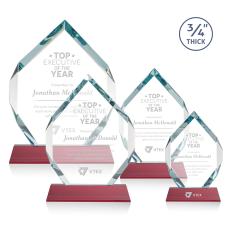 Diamond Diamond on Helton Red Polygon Crystal Trophy - Crystal Trophies