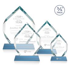 Diamond Diamond on Helton Sky Blue Polygon Crystal Trophy - Crystal Trophies