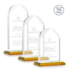 Cortez Amber Peaks Crystal Trophy - Crystal Trophies