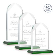 Cortez Green Peaks Crystal Trophy - Crystal Trophies