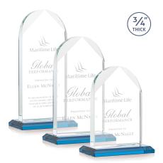 Cortez Sky Blue Peaks Crystal Trophy - Crystal Trophies