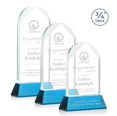 Cortez on Helton Sky Blue Peaks Crystal Trophy - Crystal Trophies
