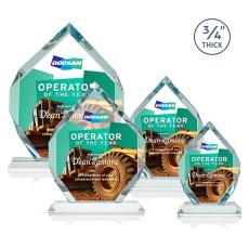 Diamond Diamond Full Color Starfire Polygon Crystal Trophy - Custom Trophies