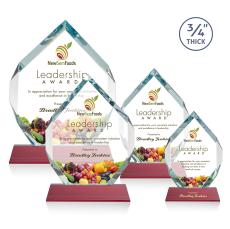 Diamond Diamond Full Color on Helton Red Polygon Crystal Trophy - Crystal Trophies