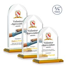 Cortez Full Color Amber Peaks Crystal Trophy - Crystal Trophies