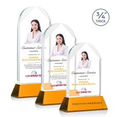 Cortez Full Color on Helton Amber Peaks Crystal Trophy - Crystal Trophies