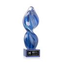 Bonavista on Plated Crystal Base Blue Unique Glass Trophy