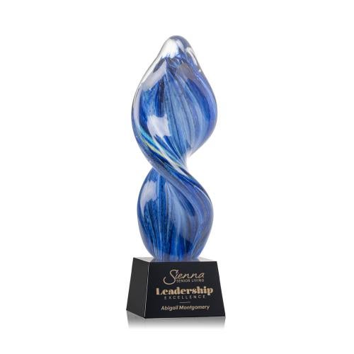 Awards and Plaques - Glass Trophies - Bonavista on Small Crystal Base Black Unique Glass Trophy