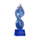 Bonavista on Small Crystal Base Blue Unique Glass Trophy