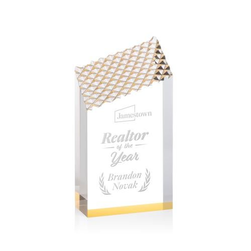 Awards and Plaques - Acrylic Trophies - Paluzzi Gold Peaks Acrylic Trophy