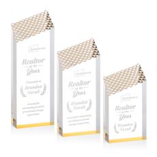 Paluzzi Gold Peaks Acrylic Trophy - Employee Awards