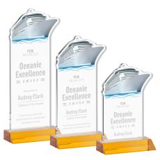 Voyager Amber Unique Crystal Trophy - Crystal Trophies