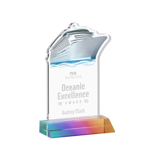 Awards and Plaques - Crystal Trophies - Voyager Prismatic Unique Crystal Trophy