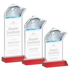 Voyager Red Unique Crystal Trophy - Crystal Trophies
