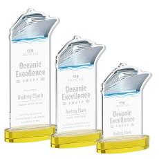 Voyager on Alberton Base Gold Unique Crystal Trophy - Crystal Trophies