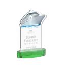 Voyager on Alberton Base Green Unique Crystal Trophy