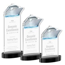 Voyager on Alberton Base Black Unique Crystal Trophy - Crystal Trophies