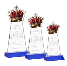 Crown Blue Unique Crystal Trophy - Crystal Trophies