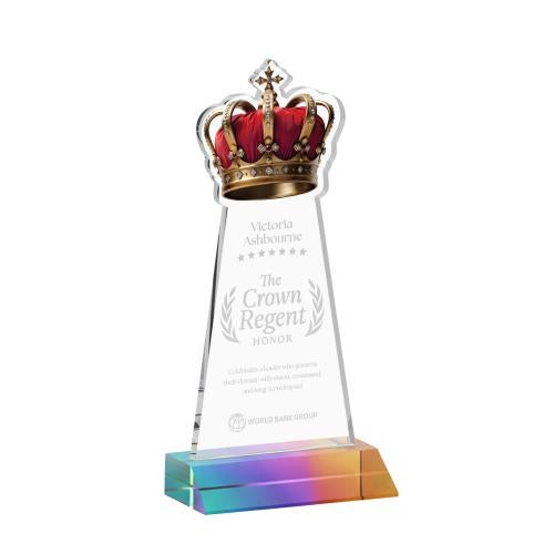 Awards and Plaques - Crystal Trophies - Crown Prismatic Unique Crystal Trophy