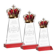 Crown Red Unique Crystal Trophy - Crystal Trophies