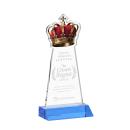 Crown Sky Blue Unique Crystal Trophy