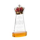 Crown on Alberton Base Amber Unique Crystal Trophy