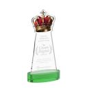Crown on Alberton Base Green Unique Crystal Trophy