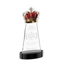 Crown on Alberton Base Black Unique Crystal Trophy