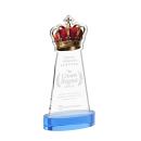Crown on Alberton Base Sky Blue Unique Crystal Trophy
