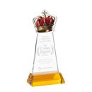 Crown on Hartford Base Amber Unique Crystal Trophy