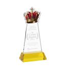 Crown on Hartford Base Gold Unique Crystal Trophy