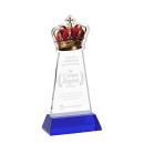 Crown on Hartford Base Blue Unique Crystal Trophy