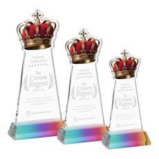 Crown on Hartford Base Prismatic Unique Crystal Trophy - Crystal Trophies