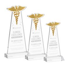 Caduceus Clear Unique Crystal Trophy - Crystal Trophies