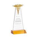 Caduceus Amber Unique Crystal Trophy
