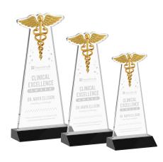 Caduceus Black Unique Crystal Trophy - Crystal Trophies