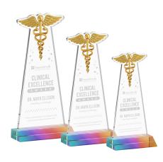 Caduceus Prismatic Unique Crystal Trophy - Crystal Trophies