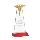 Caduceus Red Unique Crystal Trophy