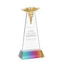 Caduceus on Hartford Base Prismatic Unique Crystal Trophy