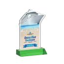 Voyager Full Color Green Unique Crystal Trophy