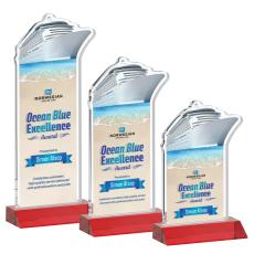 Voyager Full Color Red Unique Crystal Trophy - Crystal Trophies