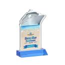 Voyager Full Color Sky Blue Unique Crystal Trophy